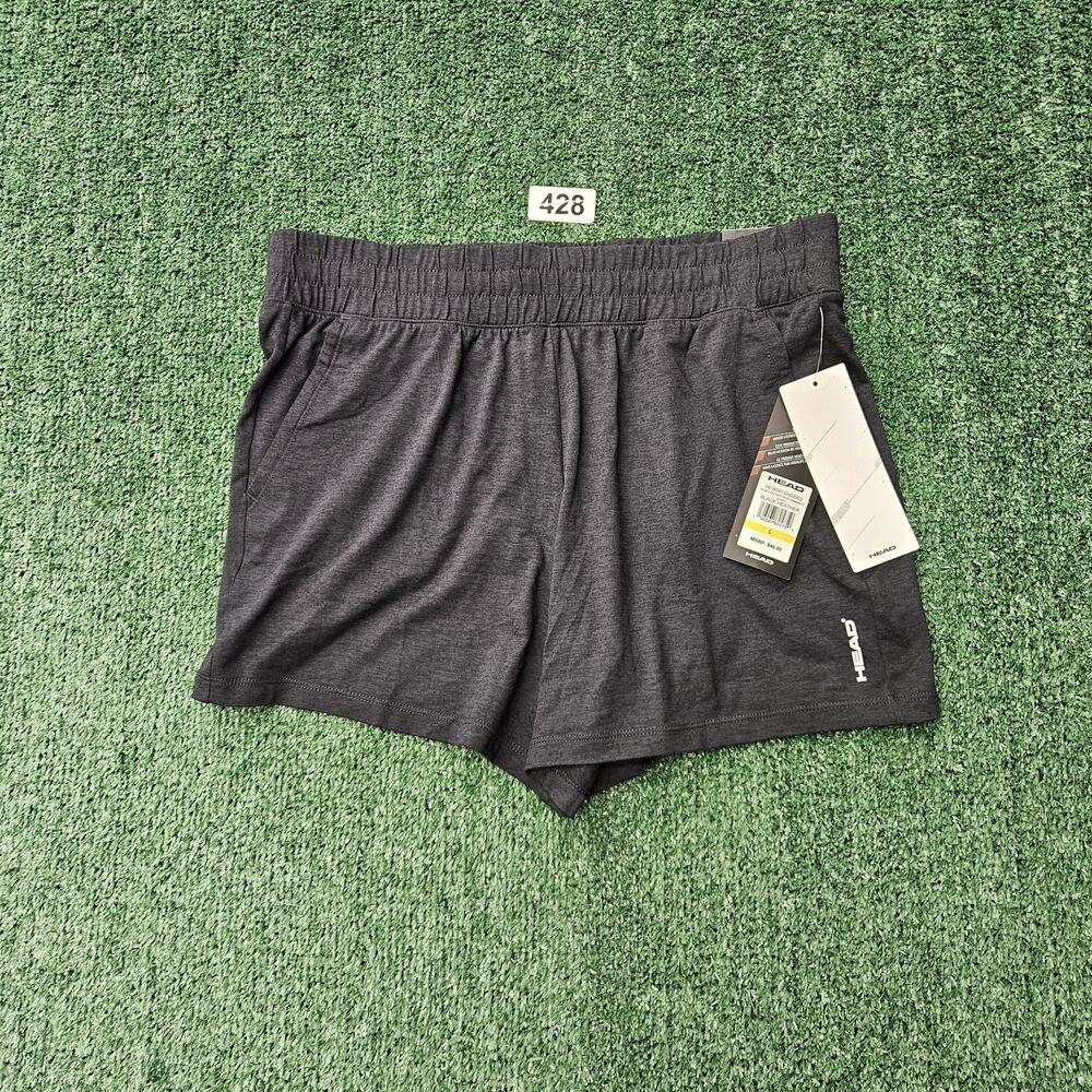 HEAD HEW241SH02003 BLACK HEATHER REBOUND KNIT PERFORMANCE SHORTS WOMENS SIZE L